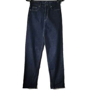 COS Cotton Straight Turn Up Mid Rise Ankle Jeans 24 Dark Rinse 27x11x32
